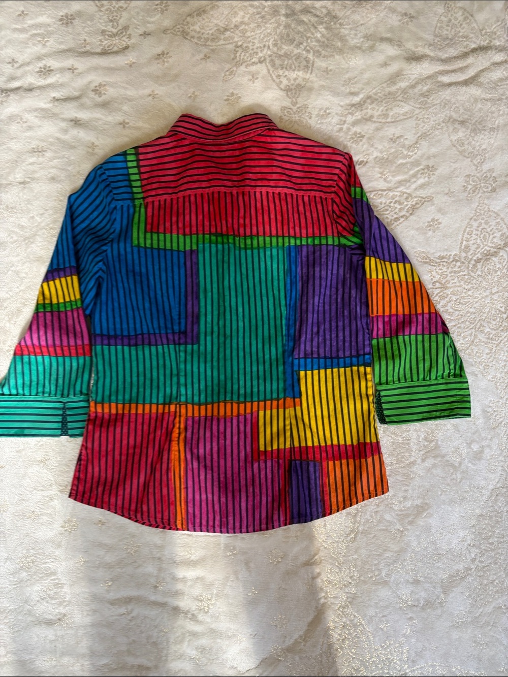 Faconnable Multicolor Geometric Stripe Button-Up - Picture 2 of 10
